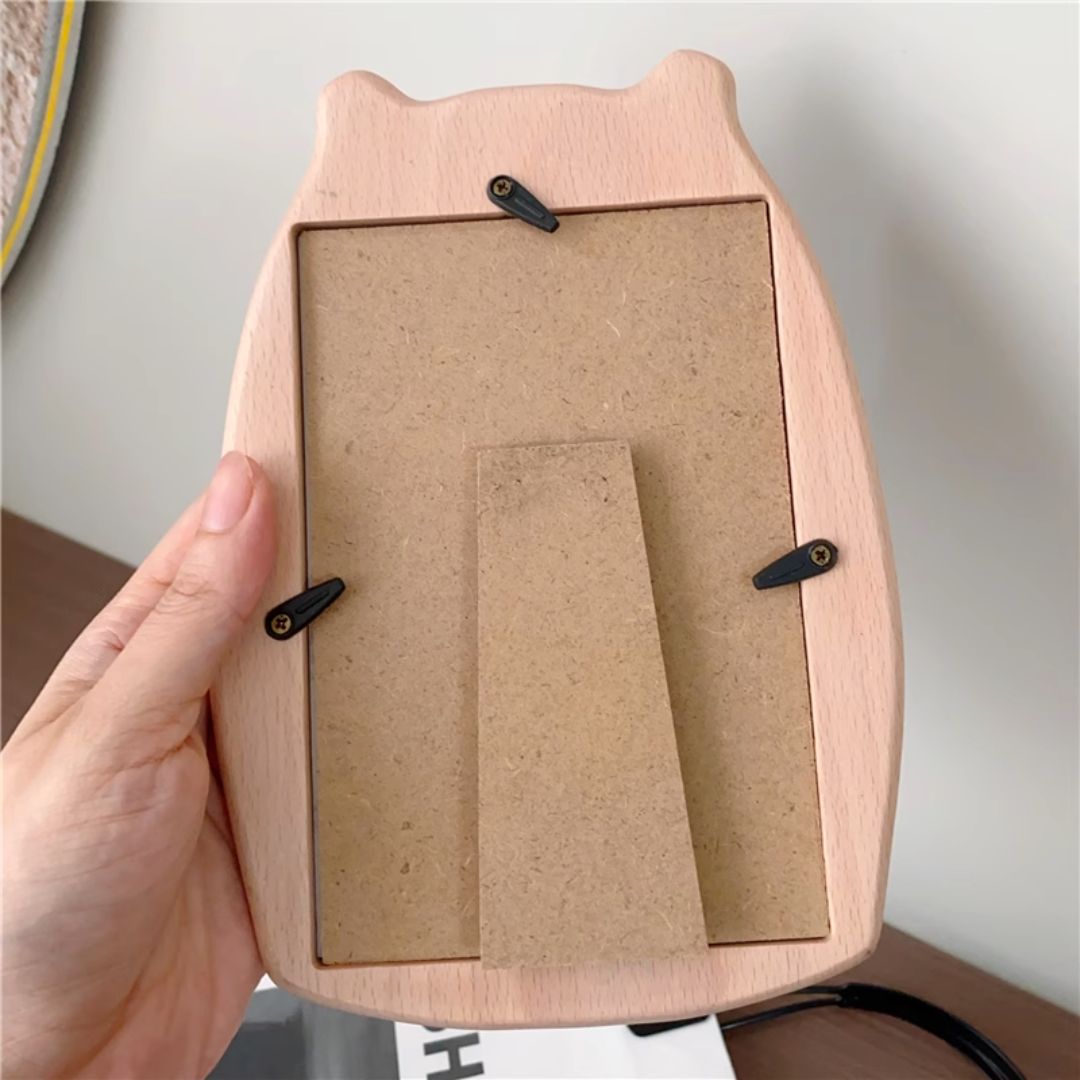 【預購】可愛 實木熊熊 嬰兒滿月百日 腳印手印 紀念相框 (連免洗印泥台)