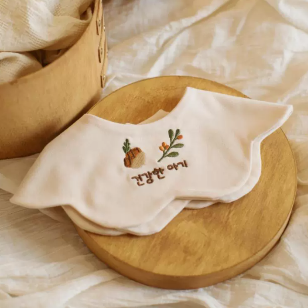 【預購】雙面用 嬰兒 純棉加大吸水動物刺繡口水巾 (自選1套5條/單購)