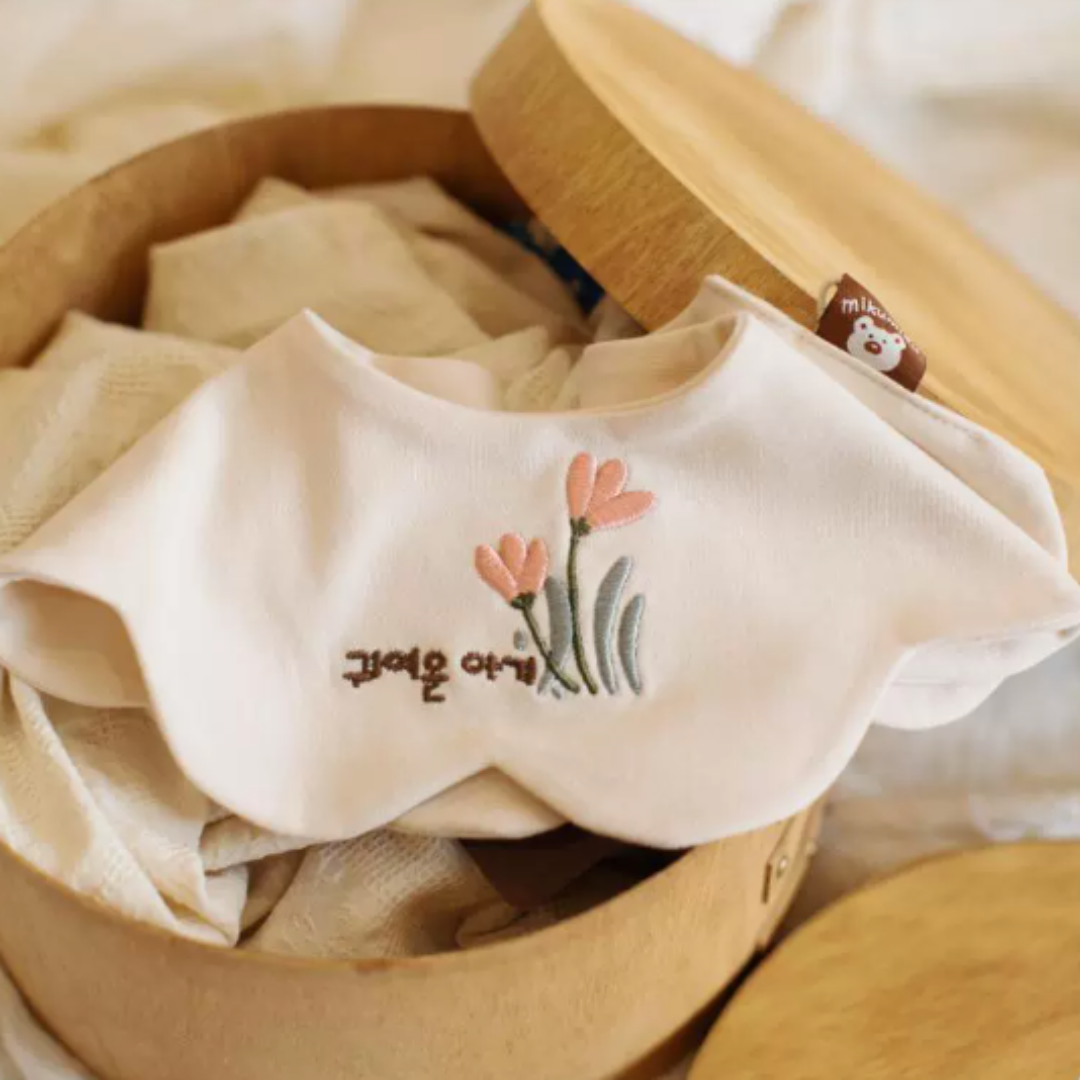 【預購】雙面用 嬰兒 純棉加大吸水動物刺繡口水巾 (自選1套5條/單購)