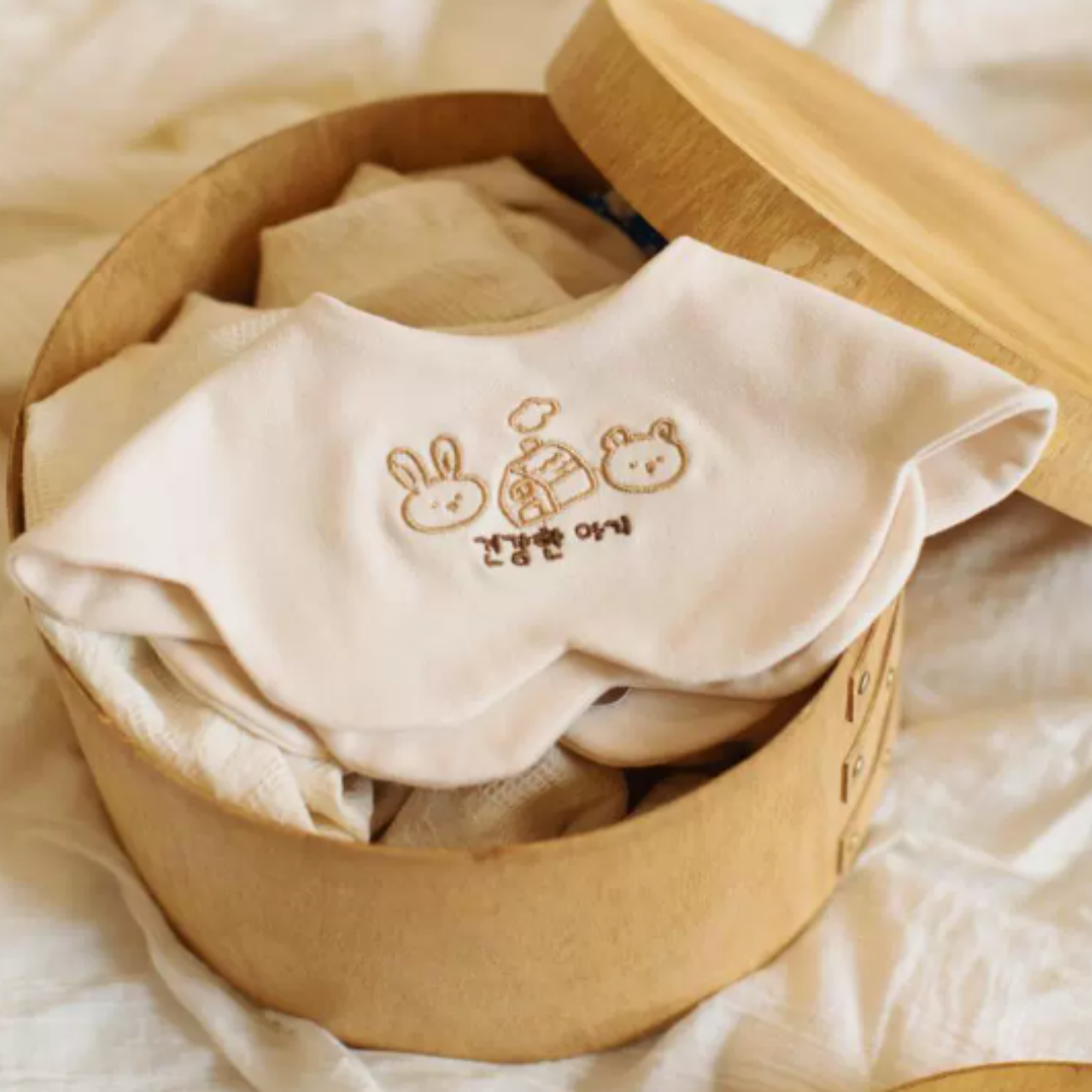 【預購】雙面用 嬰兒 純棉加大吸水動物刺繡口水巾 (自選1套5條/單購)