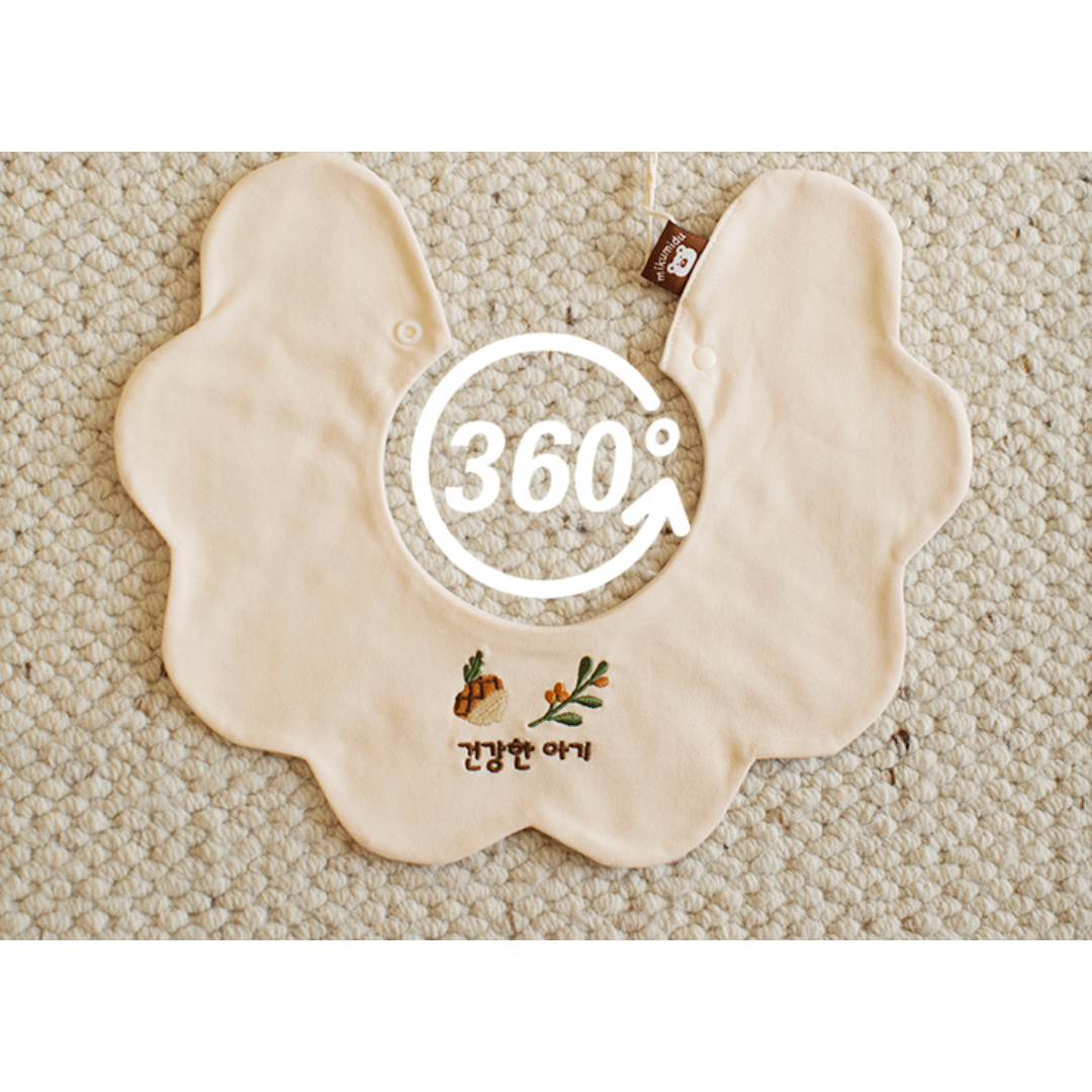 【預購】雙面用 嬰兒 純棉加大吸水動物刺繡口水巾 (自選1套5條/單購)