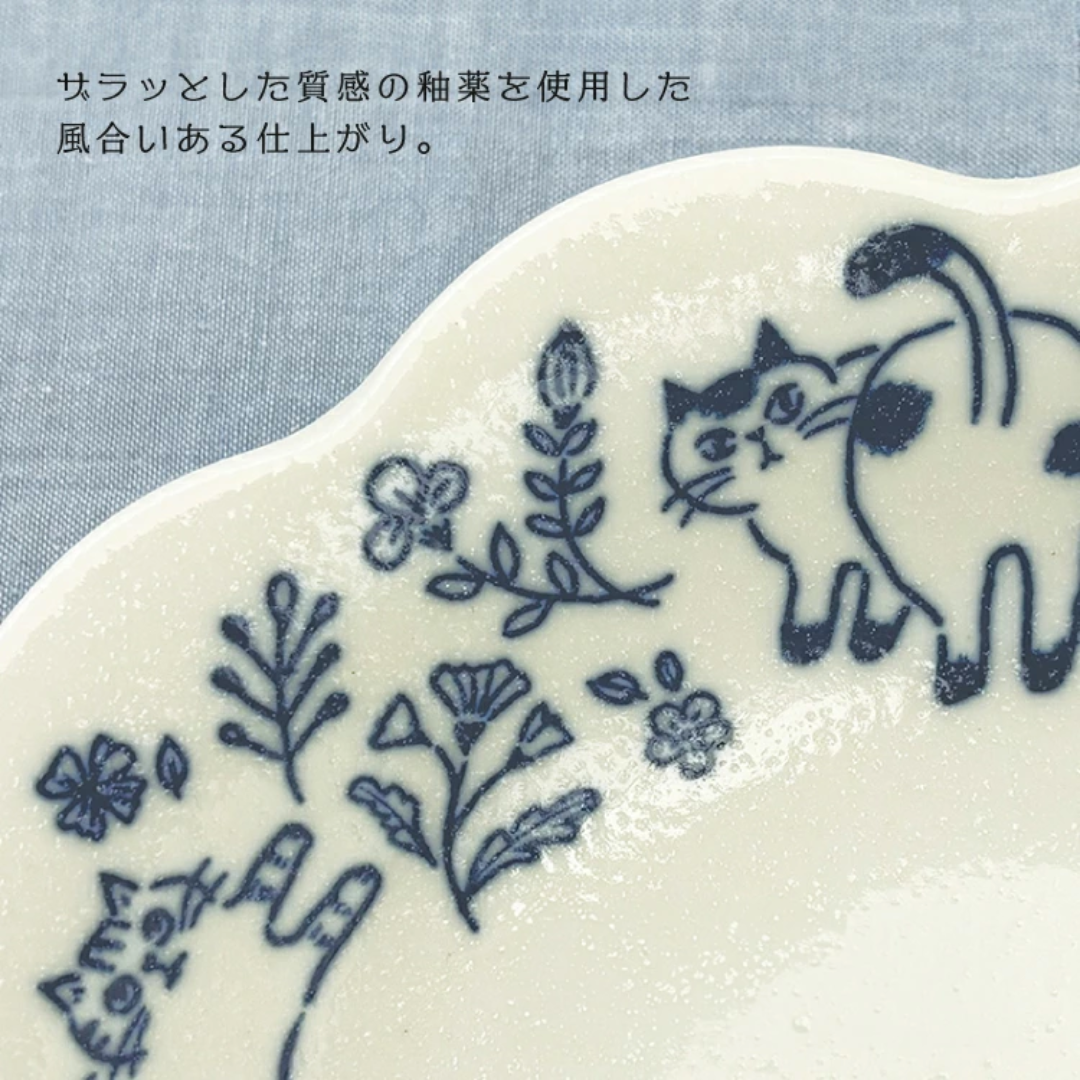 【預購】日本製 DECOLE KISSA 可愛貓咪陶瓷碟 (S/L)