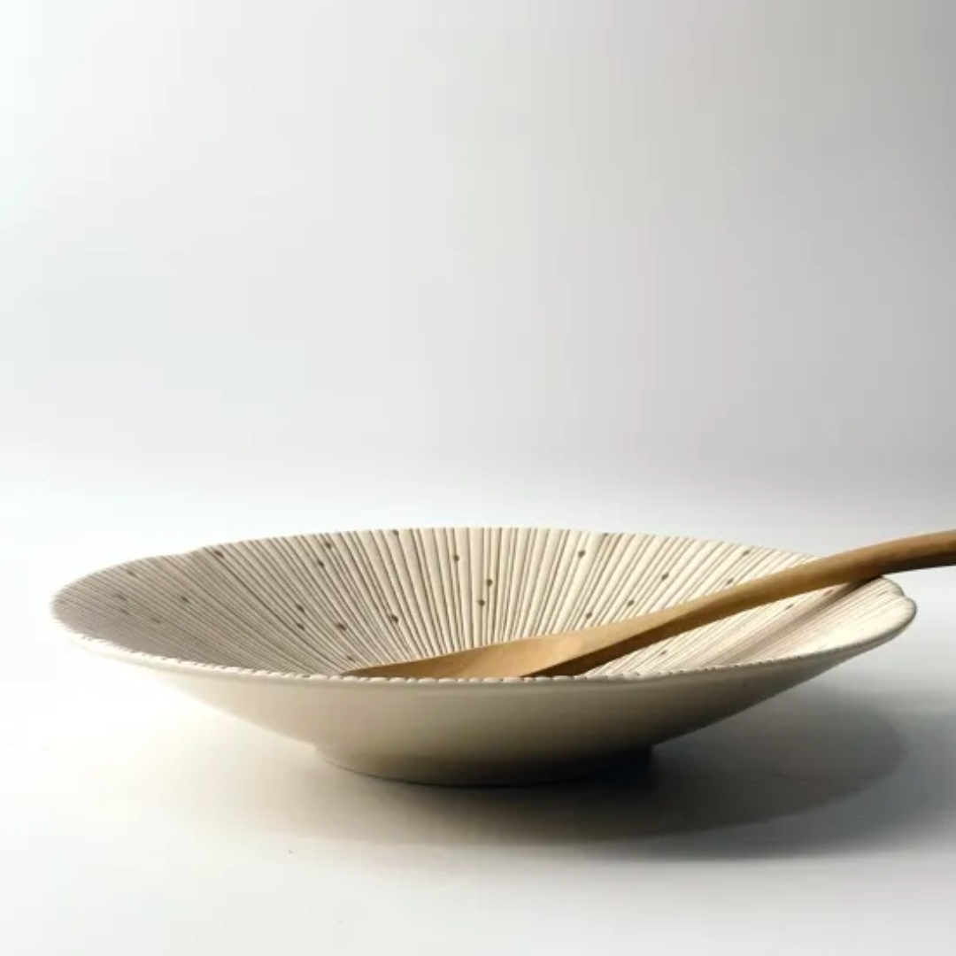 【預購】日本製 BLOOM 風花 美濃燒 千段十草系列 餐碟 (22cm)