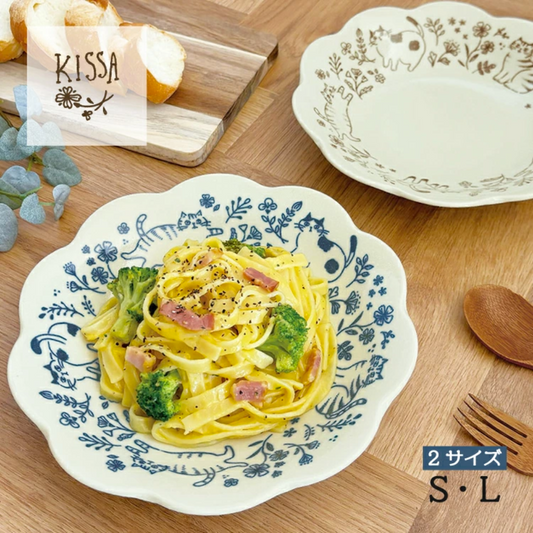 【預購】日本製 DECOLE KISSA 可愛貓咪陶瓷碟 (S/L)