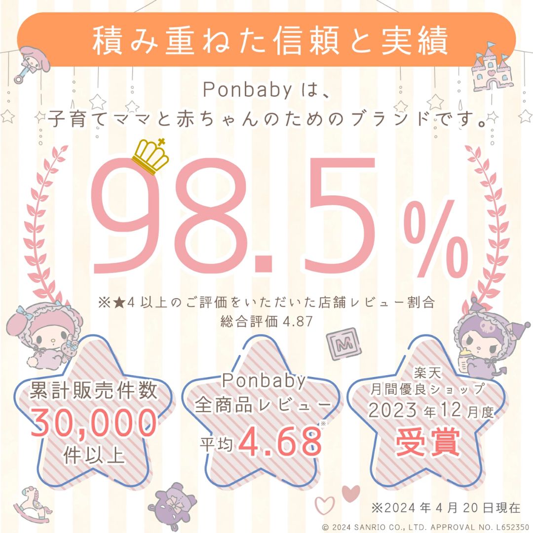 【預購】日本進口 Ponbaby x Sanrio Characters 嬰兒防水防尿床單床墊