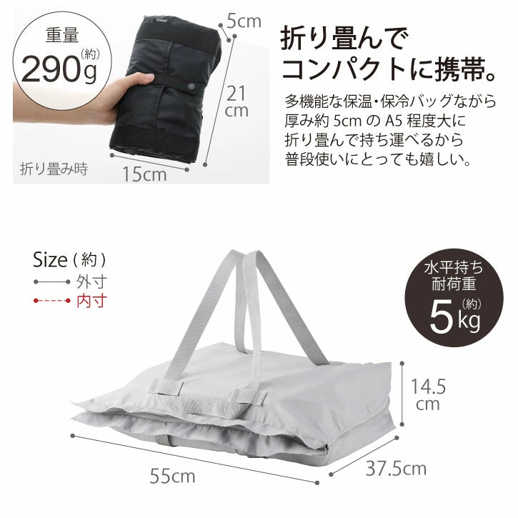 【預購】日本進口 山崎實業yamazaki tower 3WAY 外帶壽司披薩 可摺疊機洗冷藏購物袋