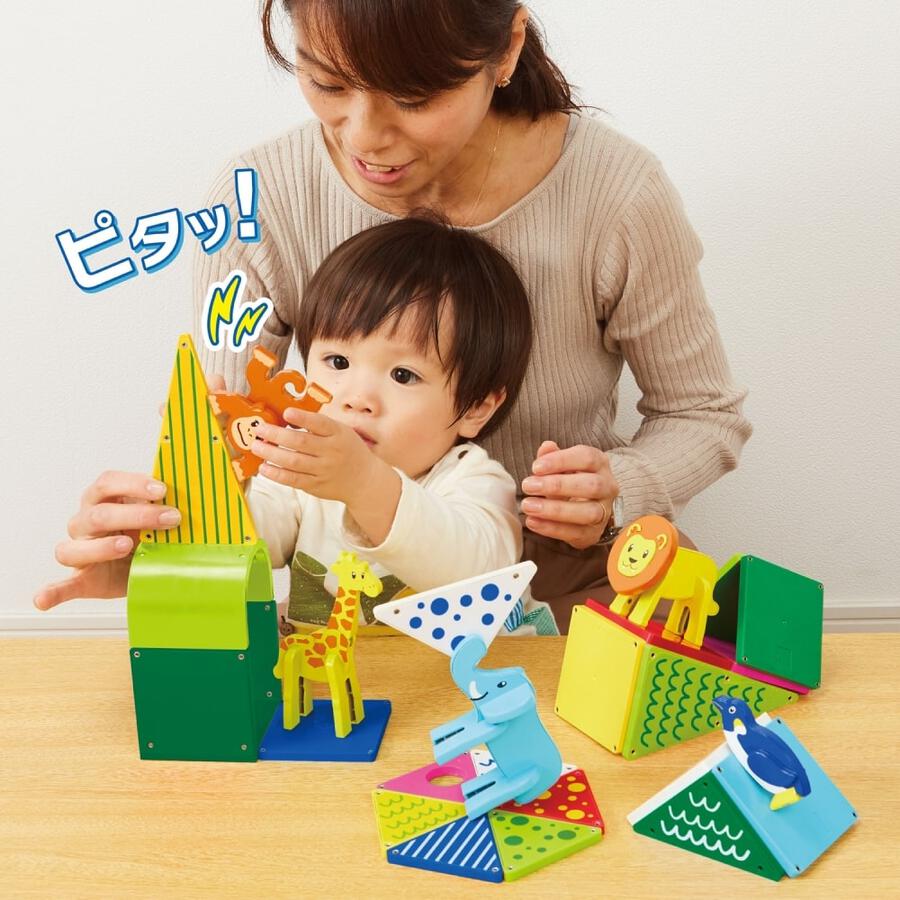 【現貨】日本 People ピタゴラス BASIC-充滿教育內容!動物園 磁力片 (PGS-130)