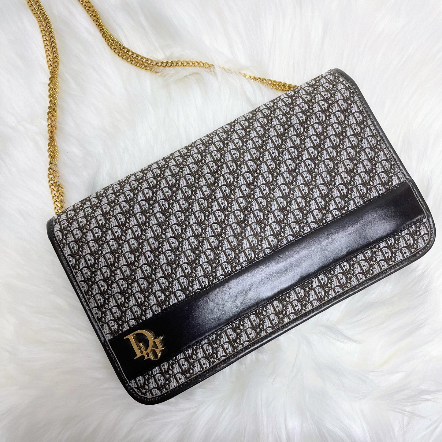 |In-Stock|Dior 復古 Trotter 棕色迷你兩用鏈條包
