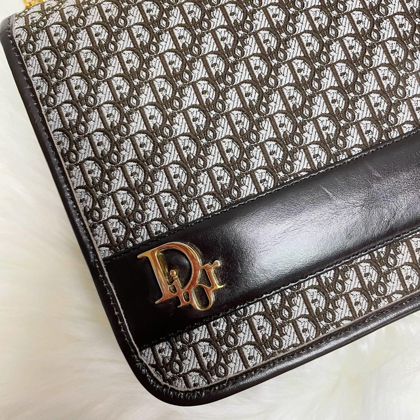 |In-Stock|Dior 復古 Trotter 棕色迷你兩用鏈條包