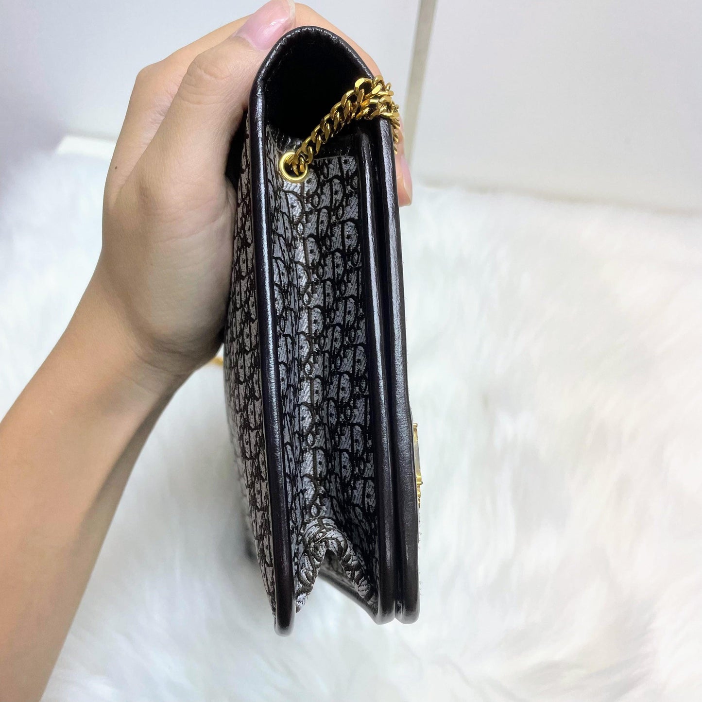 |In-Stock|Dior 復古 Trotter 棕色迷你兩用鏈條包