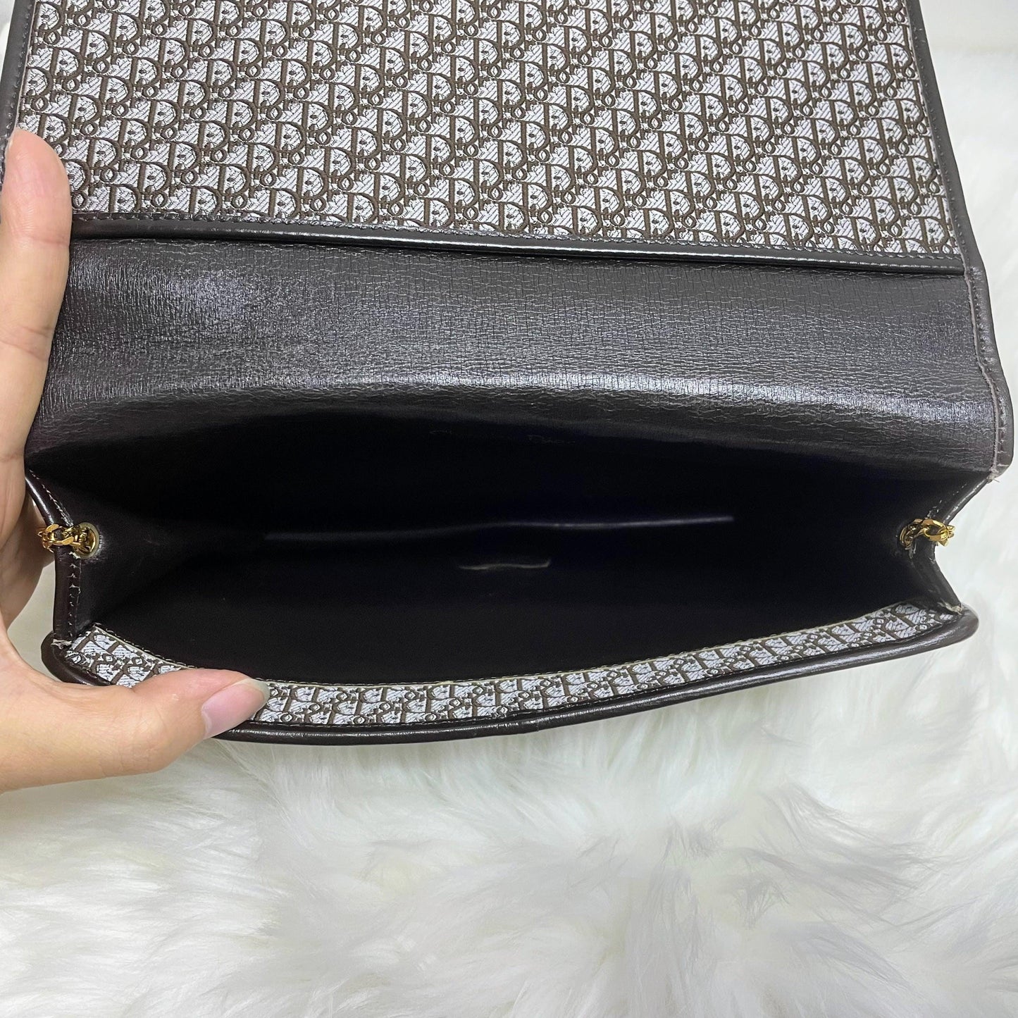 |In-Stock|Dior 復古 Trotter 棕色迷你兩用鏈條包