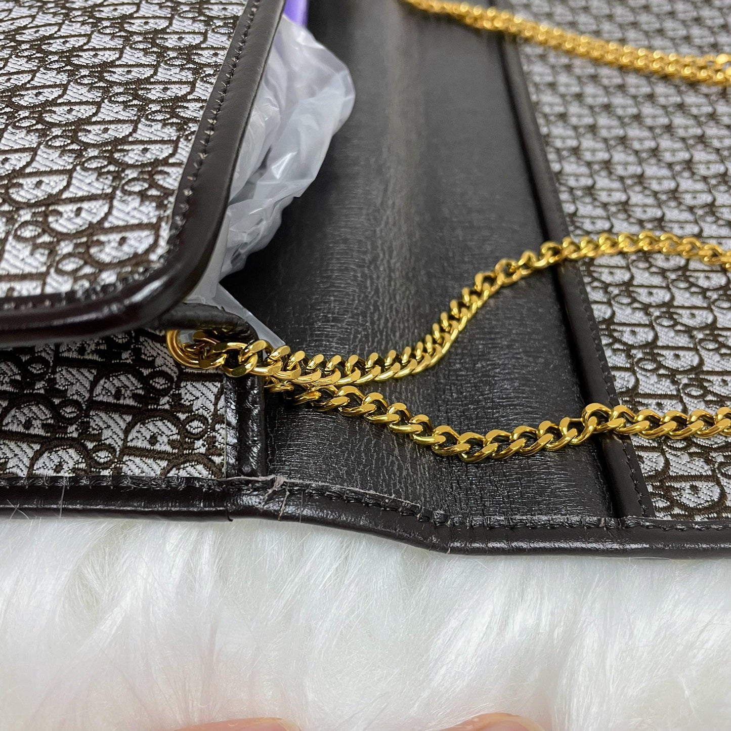 |In-Stock|Dior 復古 Trotter 棕色迷你兩用鏈條包