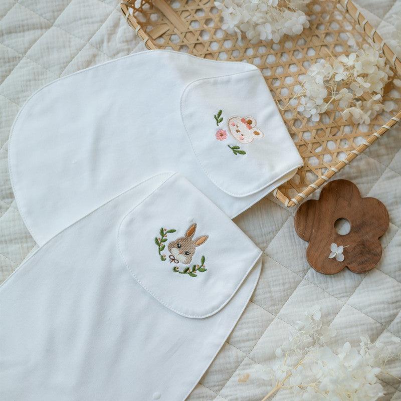 【預購】北歐風 春夏季3層棉紗 動物刺繡吸汗背巾 (單購 / 自選1套3條)