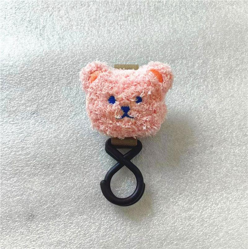 【預購】可愛毛毛熊仔頭 嬰兒車媽媽包魔鬼氈掛鉤 (1套2個)