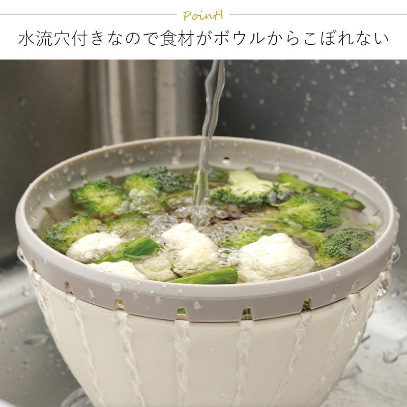 【預購】日本製 防污抗菌 耐熱漏勺瀝水料理碗 (2件套) - Cnjpkitchen ❤️ 🇯🇵日本廚具 家居生活雜貨店