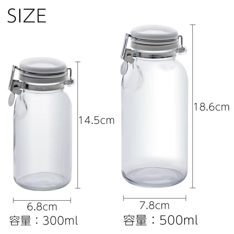 【現貨】日本製 Cellamate 單手開蓋調味密封玻璃瓶 (300ML / 500ML)