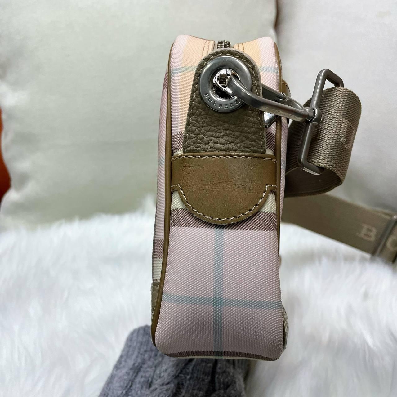 【 In - Stock 】Burberry Nova 正方形粉紅色格紋斜揹包 - Cnjpkitchen ❤️ 🇯🇵日本廚具 家居生活雜貨店