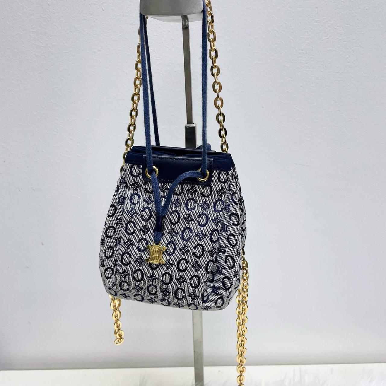 【 In - Stock 】Celine C Macadam Blason 海軍藍帆布抽繩迷你包 - Cnjpkitchen ❤️ 🇯🇵日本廚具 家居生活雜貨店