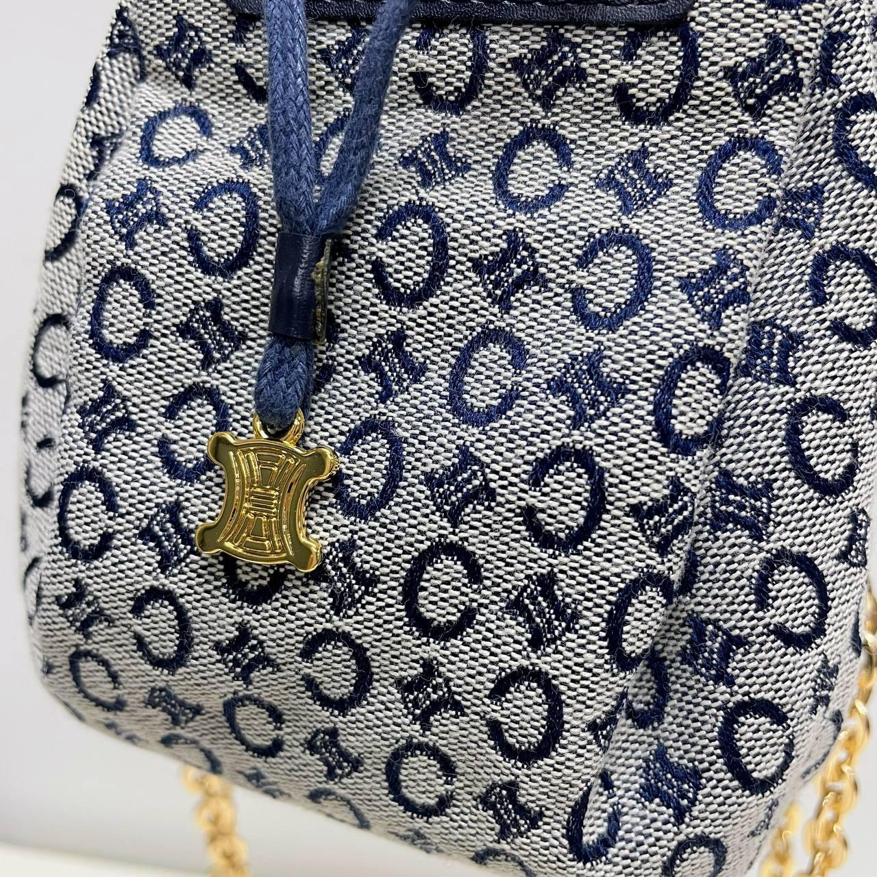 【 In - Stock 】Celine C Macadam Blason 海軍藍帆布抽繩迷你包 - Cnjpkitchen ❤️ 🇯🇵日本廚具 家居生活雜貨店