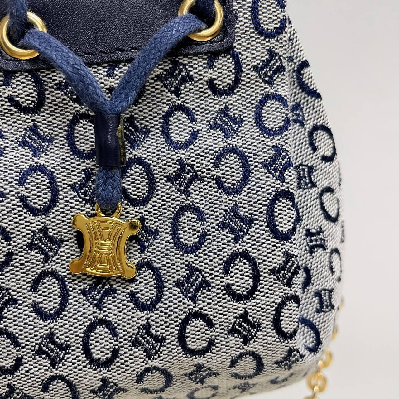 【 In - Stock 】Celine C Macadam Blason 海軍藍帆布抽繩迷你包 - Cnjpkitchen ❤️ 🇯🇵日本廚具 家居生活雜貨店