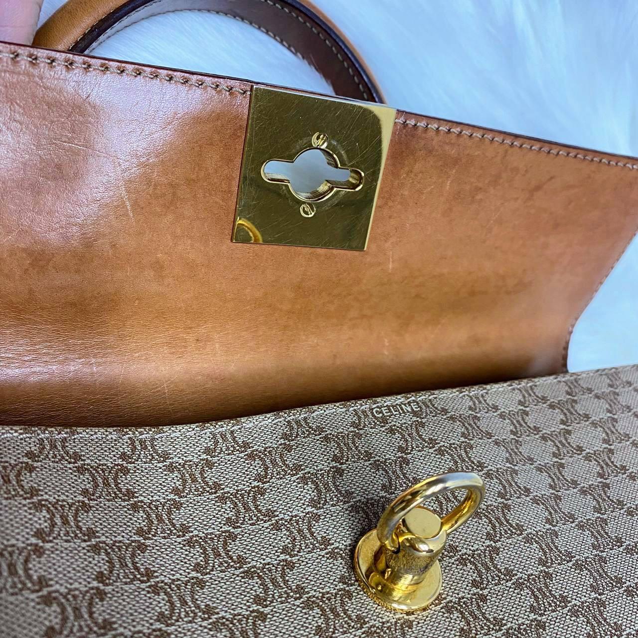 【 In - Stock 】Celine 復古 淺色Macadam PVC Kelly 皮革手提包 - Cnjpkitchen ❤️ 🇯🇵日本廚具 家居生活雜貨店