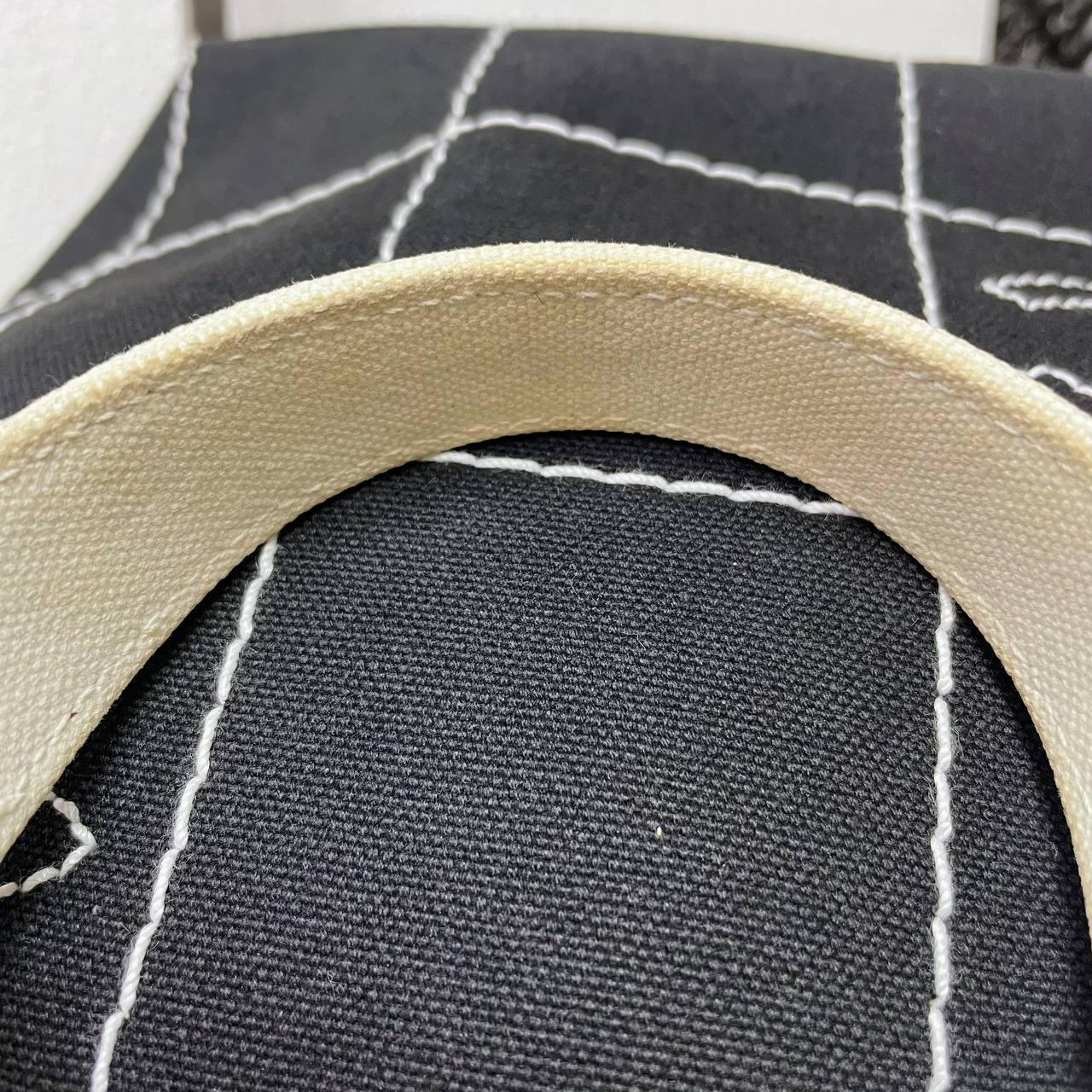 【 In - Stock 】Chanel Coco mark Vintage 黑色x白色巧克力格帆布手提包 - Cnjpkitchen ❤️ 🇯🇵日本廚具 家居生活雜貨店