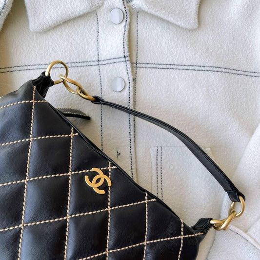 【 In - Stock 】Chanel 香奈兒 Vivian 黑色明線餃子袋 - Cnjpkitchen ❤️ 🇯🇵日本廚具 家居生活雜貨店