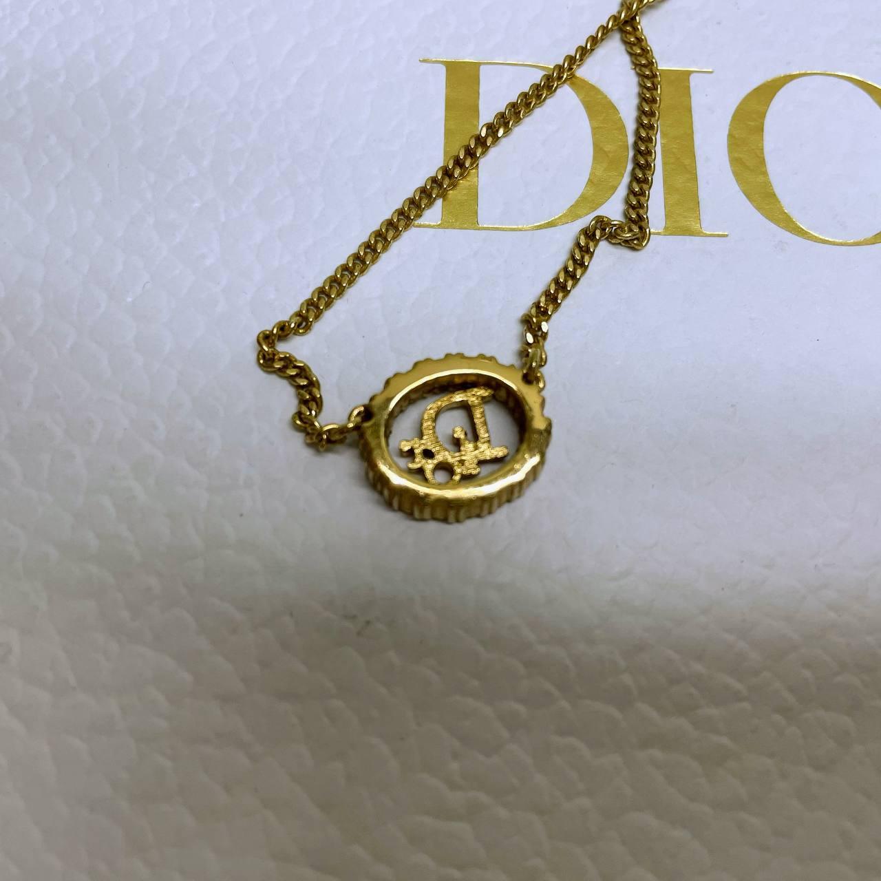 【 In - Stock 】Christian Dior Logo Vintage Necklace 水鑽頸鏈 - Cnjpkitchen ❤️ 🇯🇵日本廚具 家居生活雜貨店