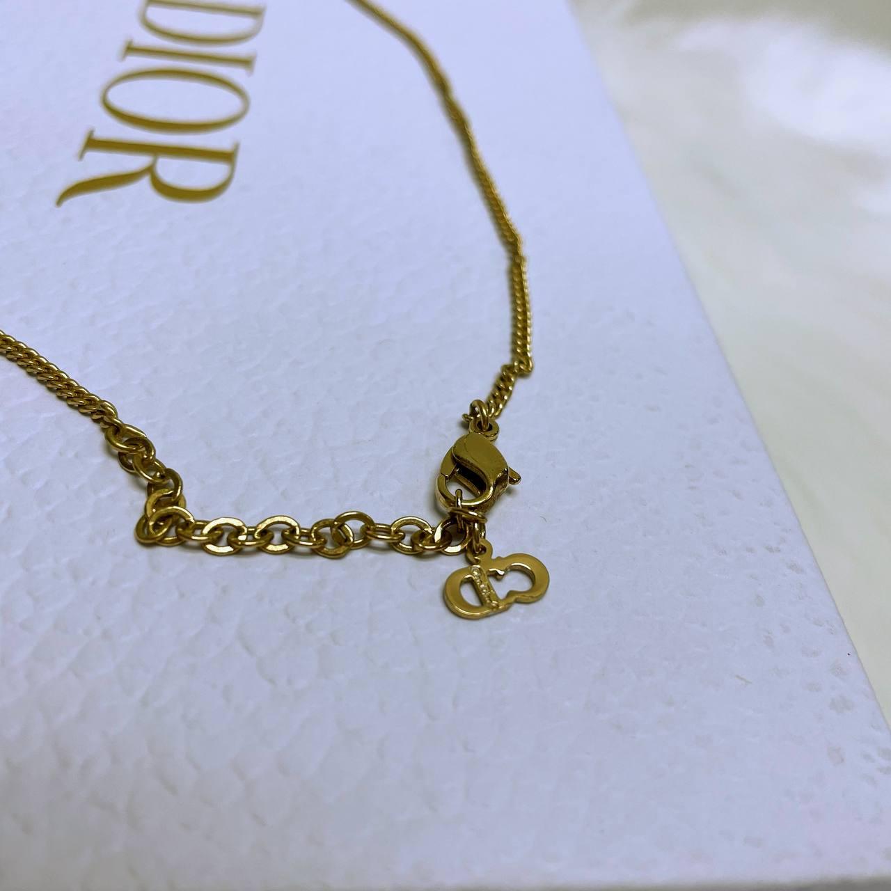 【 In - Stock 】Christian Dior Logo Vintage Necklace 水鑽頸鏈 - Cnjpkitchen ❤️ 🇯🇵日本廚具 家居生活雜貨店