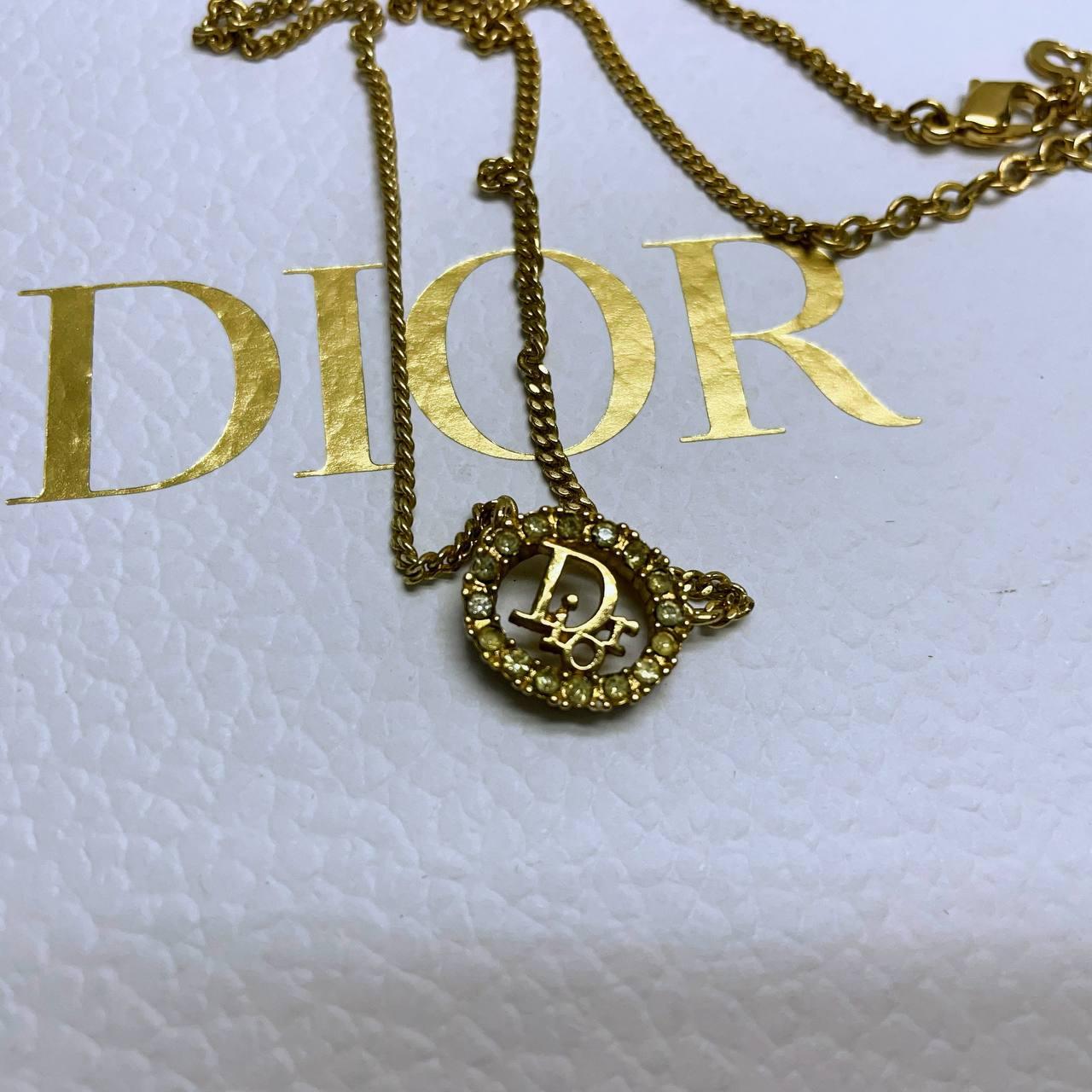 【 In - Stock 】Christian Dior Logo Vintage Necklace 水鑽頸鏈 - Cnjpkitchen ❤️ 🇯🇵日本廚具 家居生活雜貨店