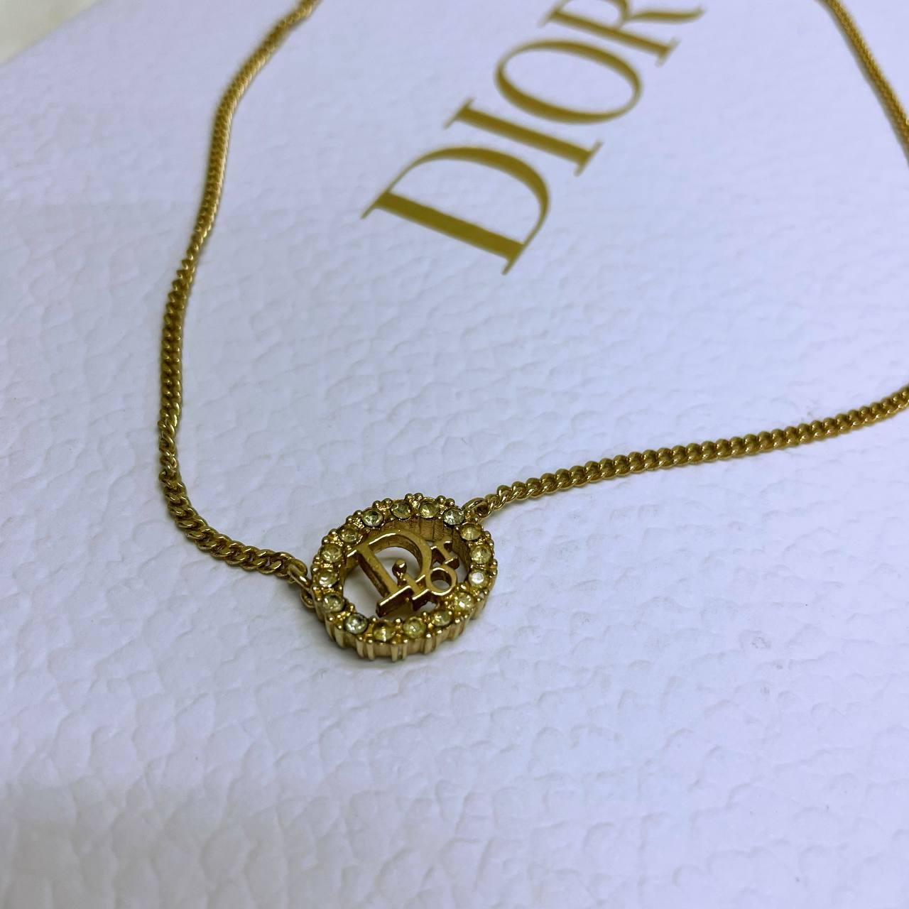 【 In - Stock 】Christian Dior Logo Vintage Necklace 水鑽頸鏈 - Cnjpkitchen ❤️ 🇯🇵日本廚具 家居生活雜貨店