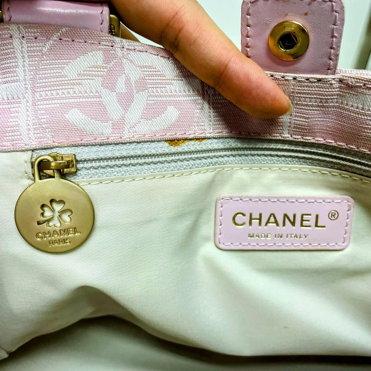 |In-Stock|Chanel 香奈兒旅行系列 粉紅色尼龍皮革手提包