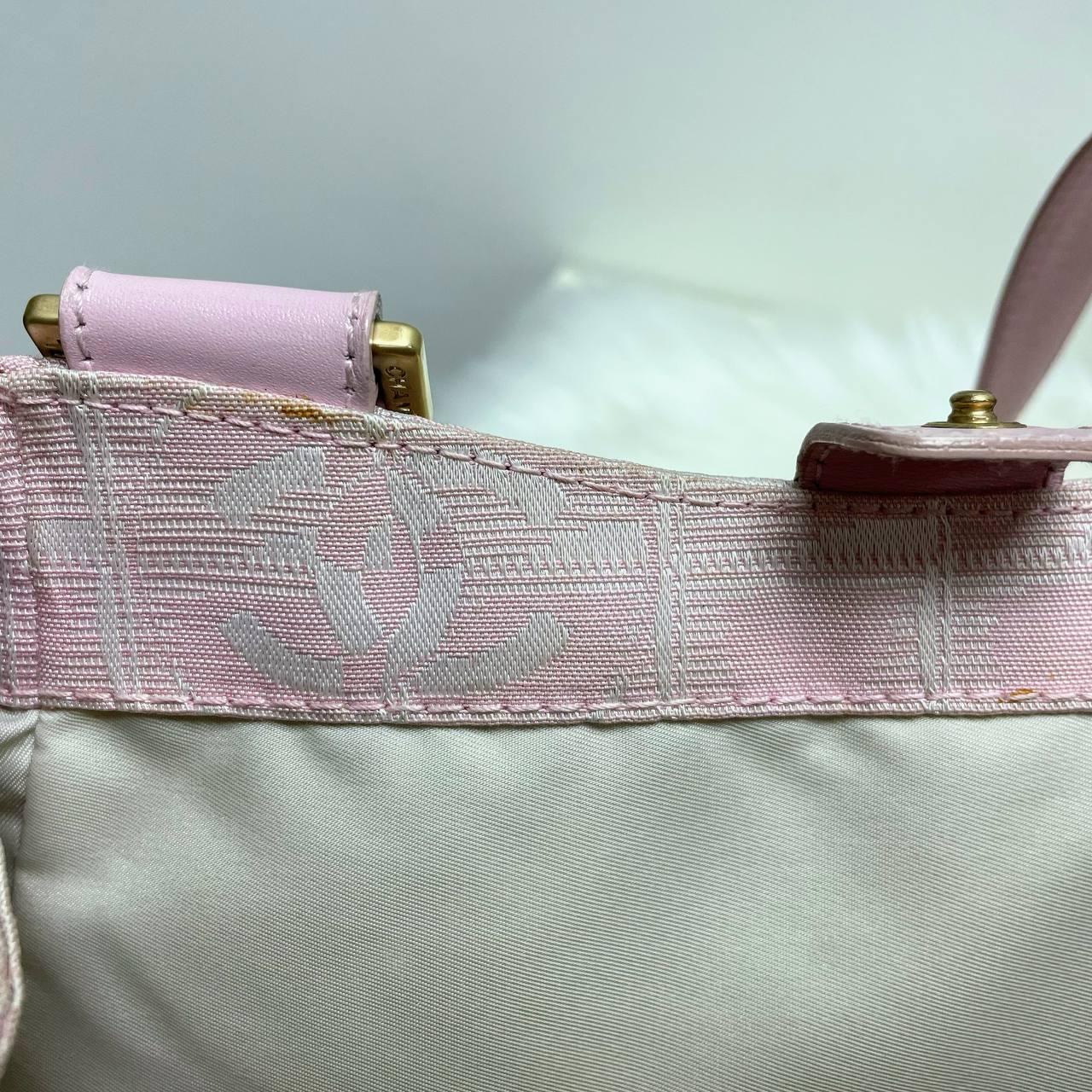 |In-Stock|Chanel 香奈兒旅行系列 粉紅色尼龍皮革手提包