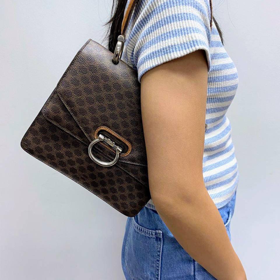 |In-Stock|CELINE 復古 Macadam PVC 馬銜扣皮革手提包 - Cnjpkitchen ❤️ 🇯🇵日本廚具 家居生活雜貨店