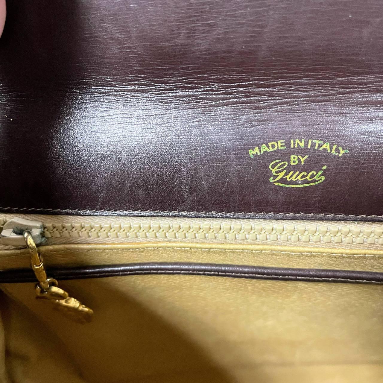 |In-Stock|Old Gucci 小牛皮GG轉鎖頭盒條單肩手提包