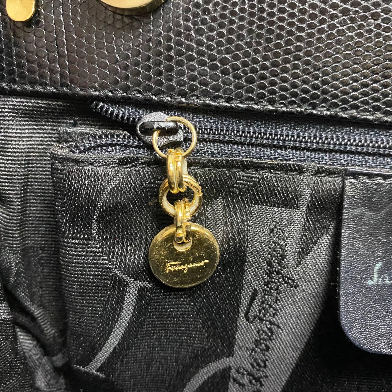 |In-Stock|Salvatore Ferragamo 黑色鱷魚皮壓花手袋 - Cnjpkitchen ❤️ 🇯🇵日本廚具 家居生活雜貨店