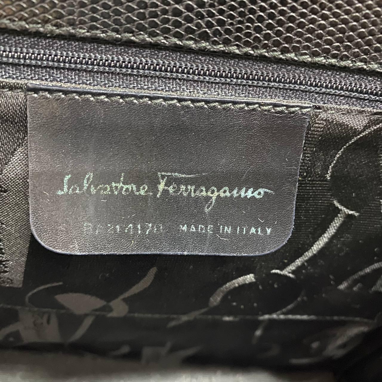 |In-Stock|Salvatore Ferragamo 黑色鱷魚皮壓花手袋