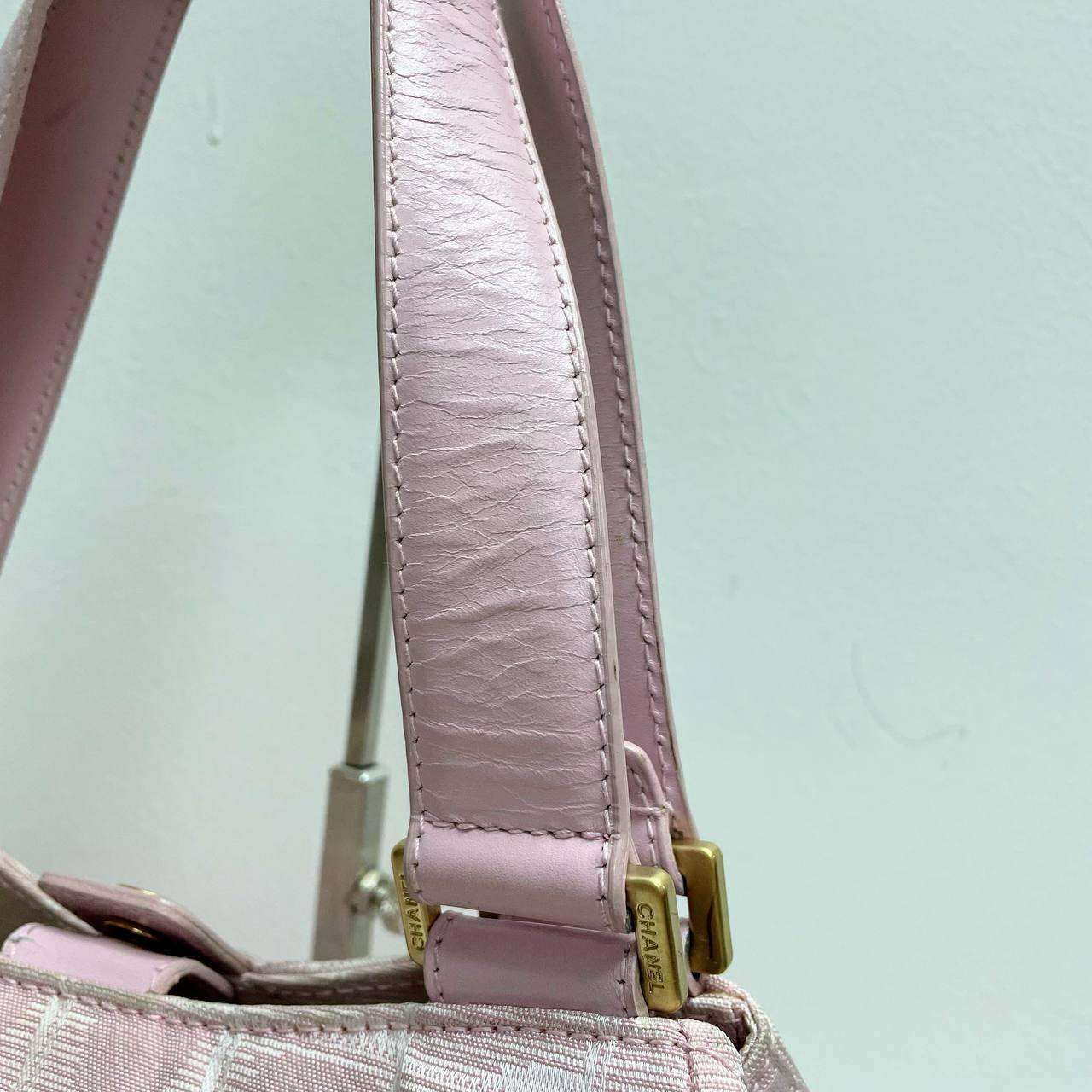 |In-Stock|Chanel 香奈兒旅行系列 粉紅色尼龍皮革手提包