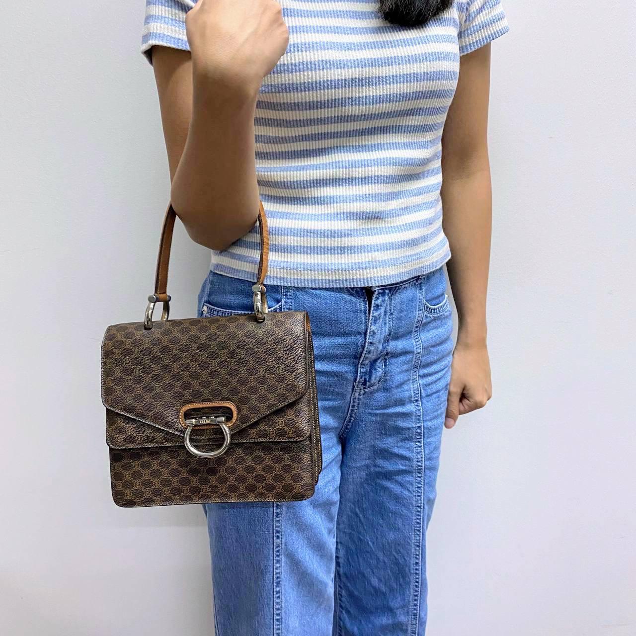 |In-Stock|CELINE 復古 Macadam PVC 馬銜扣皮革手提包 - Cnjpkitchen ❤️ 🇯🇵日本廚具 家居生活雜貨店