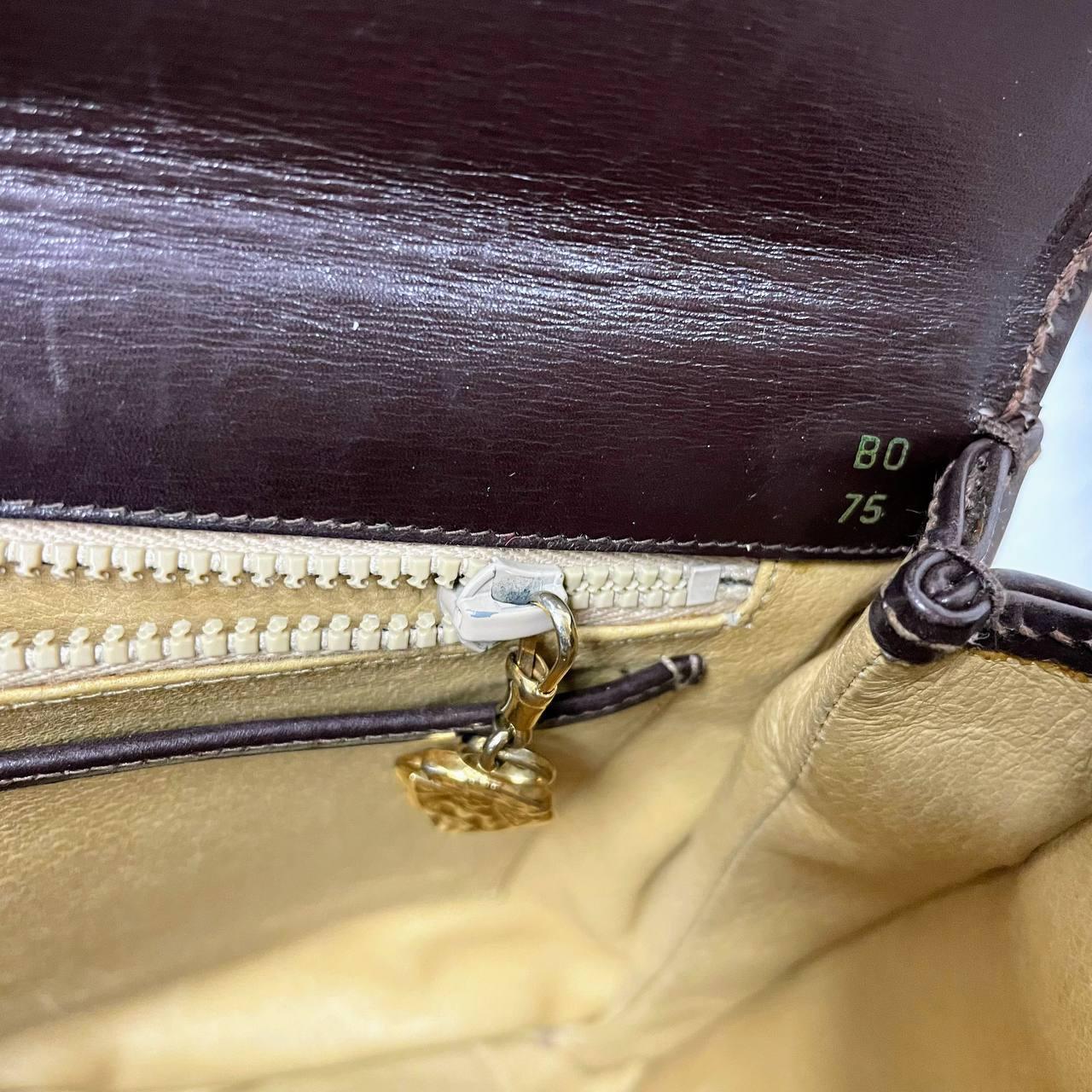 |In-Stock|Old Gucci 小牛皮GG轉鎖頭盒條單肩手提包