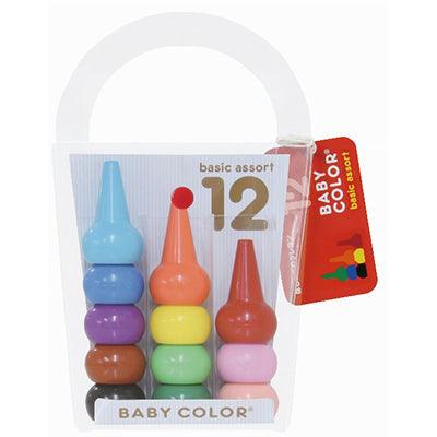 【預購】日本製 Baby color 小朋友用安全蠟筆 (12色) - Cnjpkitchen ❤️ 🇯🇵日本廚具 家居生活雜貨店