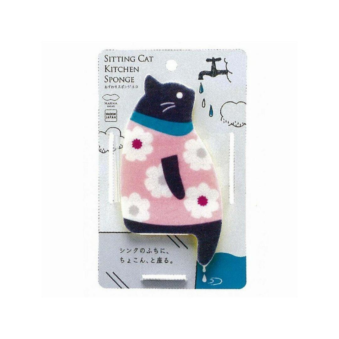 【預購】 🇯🇵日本製 Marna 坐姿貓貓百潔布 及 吸水墊套裝 Cleaning Sponge - Cnjpkitchen ❤️ 🇯🇵日本廚具 家居生活雜貨店