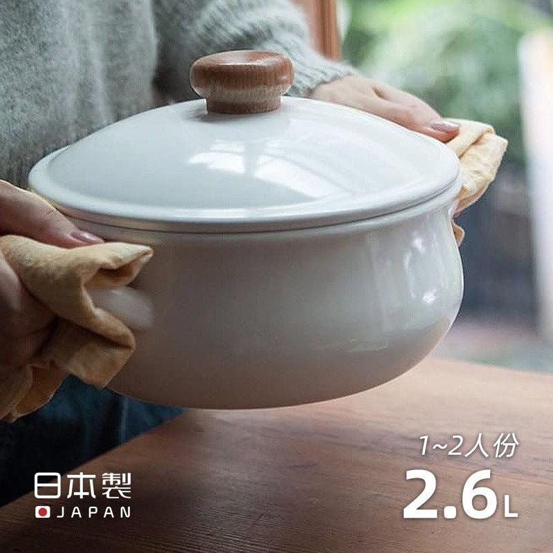 【預購】日本製 野田琺瑯 搪瓷 白色雙耳鍋 (2.6L) - Cnjpkitchen ❤️ 🇯🇵日本廚具 家居生活雜貨店