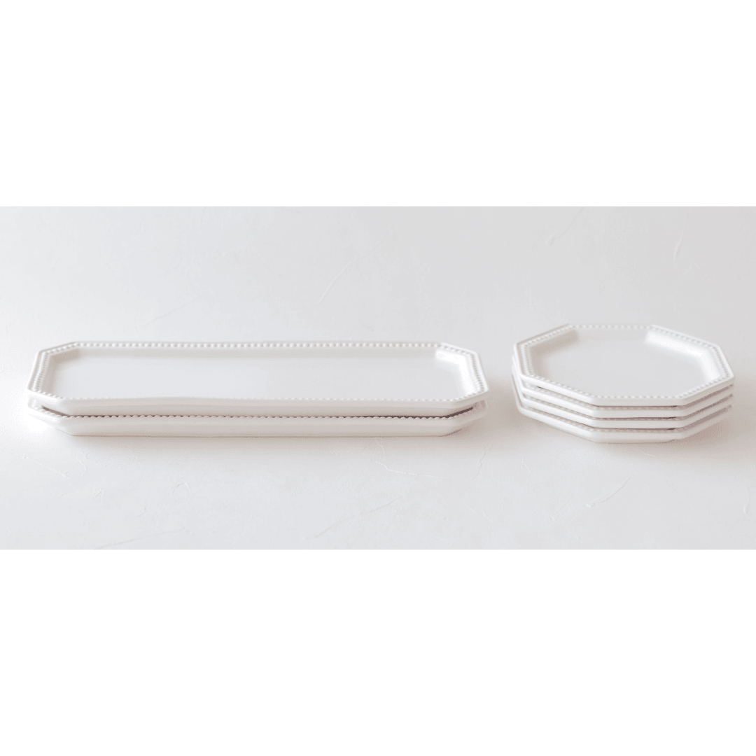 【預購】日本進口 cotta 復古白色八角甜品餐碟 - Cnjpkitchen ❤️ 🇯🇵日本廚具 家居生活雜貨店