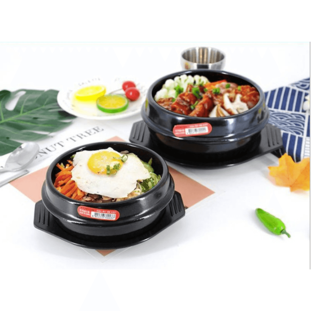 【現貨】韓國製 石頭拌飯 醬湯 耐熱料理砂鍋(附托盤) - Cnjpkitchen ❤️ 🇯🇵日本廚具 家居生活雜貨店
