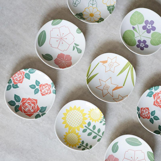 【預購】日本製 復古花花圖案 陶瓷水果蛋糕碟 (13cm) - Cnjpkitchen ❤️ 🇯🇵日本廚具 家居生活雜貨店