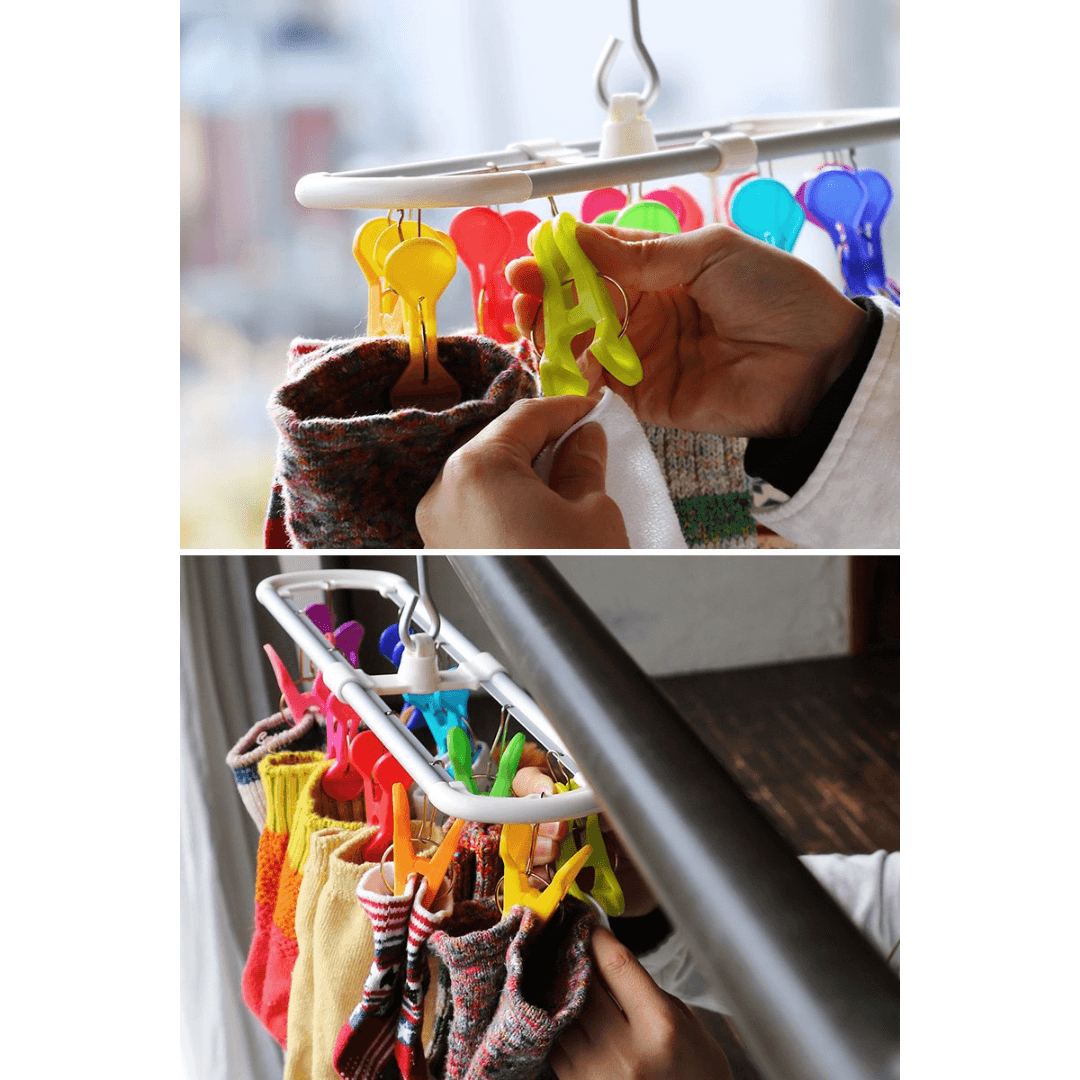 【預購】日本進口 SUNNY RAINBOW 鋁製彩虹便攜衣架 (10/20衣夾) - Cnjpkitchen ❤️ 🇯🇵日本廚具 家居生活雜貨店