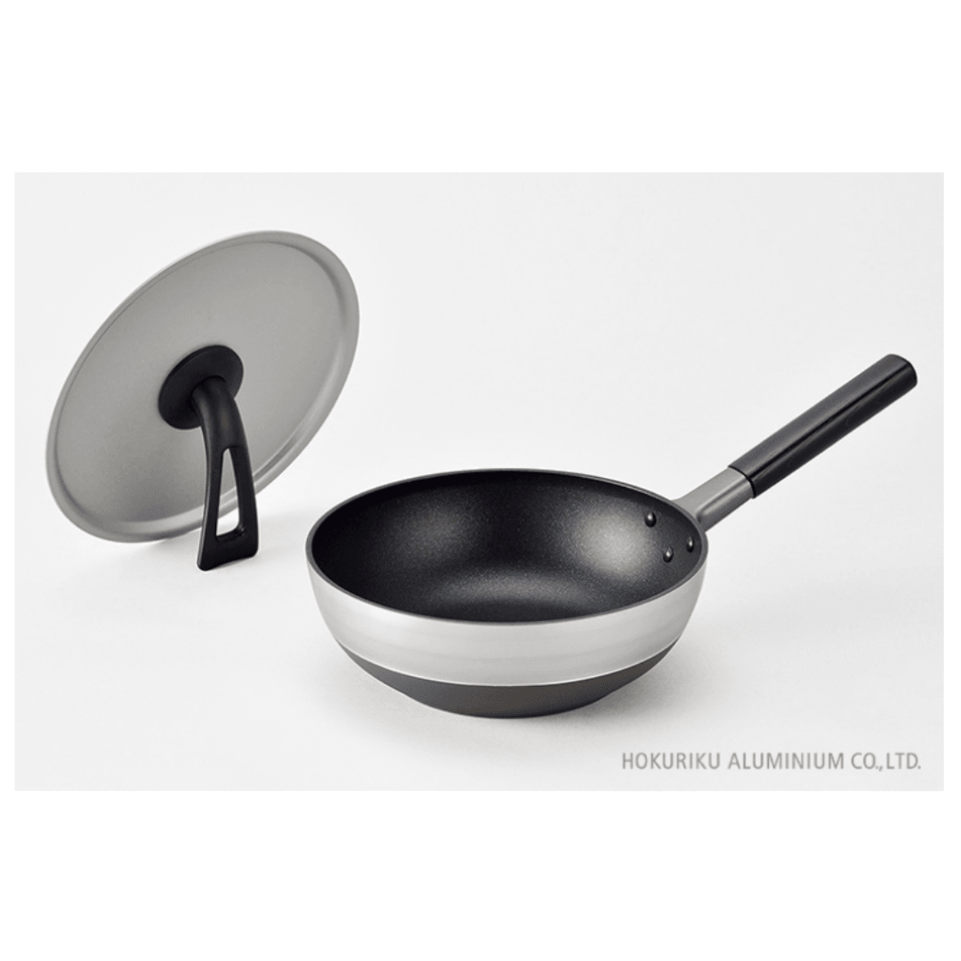 【預購】日本製 Hokuriku Alumi Marutto Pan 北陸鋁特氟龍不粘鍋 (24cm 帶蓋) - Cnjpkitchen ❤️ 🇯🇵日本廚具 家居生活雜貨店