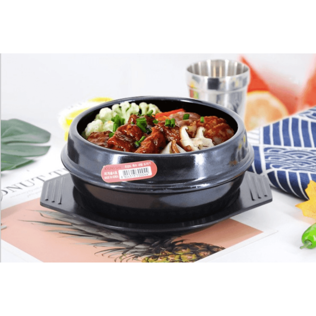 【現貨】韓國製 石頭拌飯 醬湯 耐熱料理砂鍋(附托盤) - Cnjpkitchen ❤️ 🇯🇵日本廚具 家居生活雜貨店