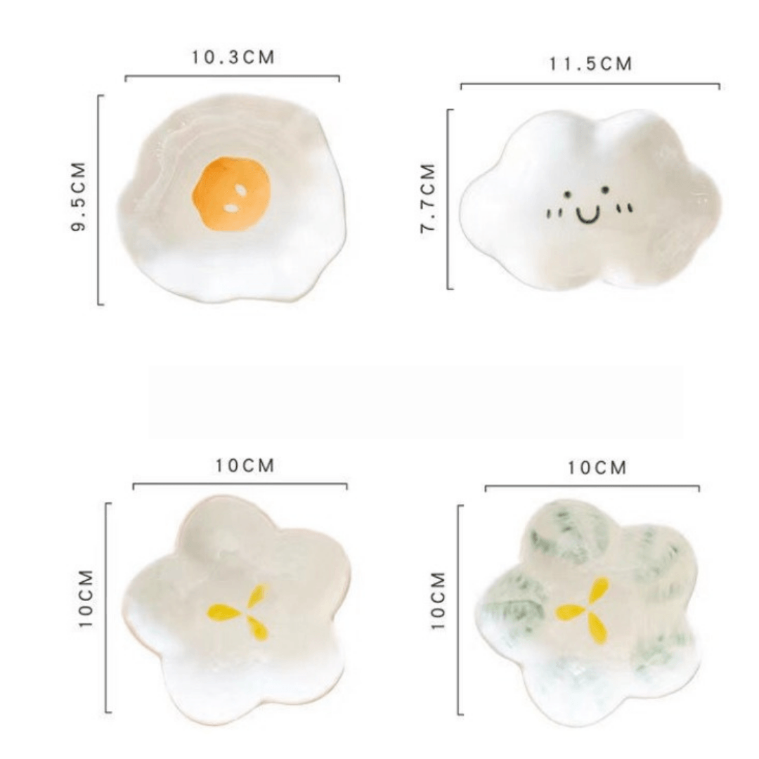【預購】可愛 陶瓷調味料小碟 (1套4隻) - Cnjpkitchen ❤️ 🇯🇵日本廚具 家居生活雜貨店